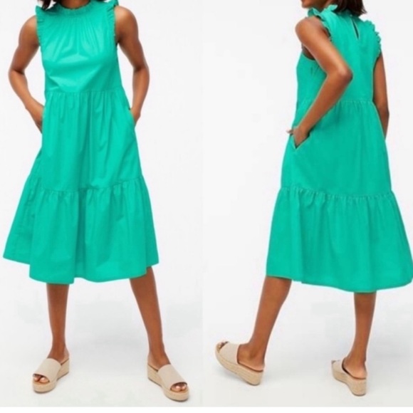 J Crew 00 green dress - Picture 1 of 2